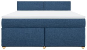 ΚΡΕΒΑΤΙ BOXSPRING ΜΕ ΣΤΡΩΜΑ ΜΠΛΕ 180X200 ΕΚ. ΥΦΑΣΜΑΤΙΝΟ 3286758