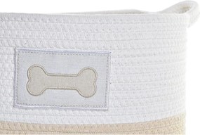 Σετ Καλαθιών DKD Home Decor Λευκό Κρεμ 43 x 30 x 23 cm 2 Τεμάχια