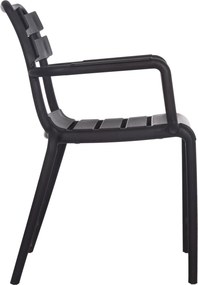 Πολυθρόνα illy στοιβαζόμενη pp μαύρη απόχρωση 56x58x81