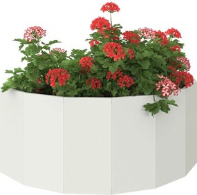 vidaXL Γλάστρα Λευκό 90 x 45 x 35 cm Ατσάλι
