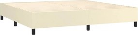 vidaXL Κρεβάτι Boxspring με Στρώμα &amp; LED Κρεμ 200x200 εκ. Συνθ. Δέρμα