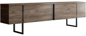 Έπιπλο Τηλεόρασης Luxe 618BLY1106 180x30x50cm Walnut-Black