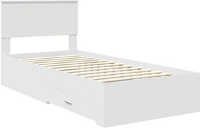 vidaXL Σκελετός Κρεβατιού Λευκό 90 x 190 cm Επεξεργασμένο ξύλο