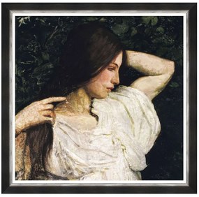 Κάδρο Girl Arranging Her Hair FA13420 80x80cm Multi MindTheGap Square Ξύλο,Γυαλί