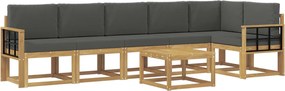 vidaXL Σειρά Καναπέ Εξωτερικού 7 pcs Άσπρο και Ανθρακί Πολυεστέρας