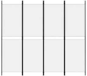 vidaXL Διαχωριστικό Δωματίου με 4 Πάνελ Λευκό 200x180 εκ. από Ύφασμα