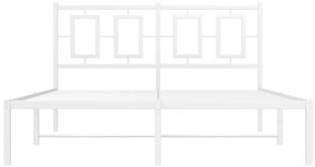 vidaXL Πλαίσιο Κρεβατιού με Κεφαλάρι Λευκό 140 x 200 εκ. Μεταλλικό