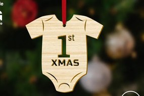 Σετ των 3 Intra απο ξύλο plywood 3mm-4mm πάχος 1ο Χριστουγεννιάτικο στολίδι για μωρά Δίασταση 4x4 cm INTRAFABR-84659639