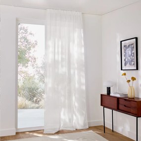 Λινή διαφανής κουρτίνα με πιέτες και κύματα, ONEGA