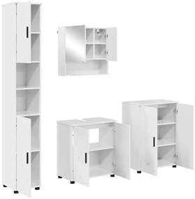 vidaXL Σετ Επίπλων Μπάνιου 4 pcs Γυαλιστερό λευκό 61 x 35 x 64 εκ.
