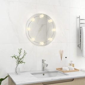 Καθρέφτης Τοίχου Στρόγγυλος με Φωτισμό LED Γυάλινος - Ασήμι