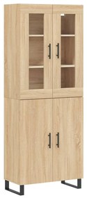 vidaXL Ντουλάπι Sonoma δρυς 69,5 x 34 x 180 εκ. από Επεξεργασμένο Ξύλο
