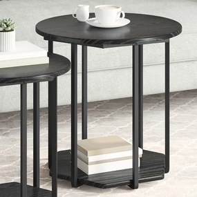 vidaXL Σετ βοηθητικά τραπεζάκια με ράφι 2 pcs Μαύρη Οξυά
