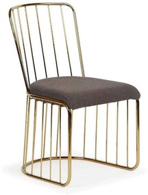 Καρέκλα 3-50-224-0012 51x48x82cm Dark Grey-Gold Inart Μέταλλο,Polyester