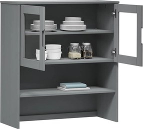 vidaXL Πάνω Μέρος Ντουλαπιού MOLDE Γκρι 90x35x100 εκ. Μασίφ Πεύκο