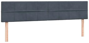 Box Spring Κρεβάτι με στρώμα Σκούρο γκρι 200x220 cm Βελούδινο - Γκρι