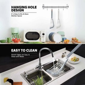 Σπάτουλα Ψαριού Τρυπητή Ανοξείδωτη με Σιλικόνη 33cm - Μπεζ