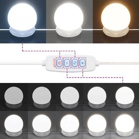 vidaXL Μπουντουάρ με LED Λευκό 60x40x140 εκ.