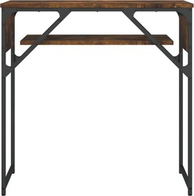 vidaXL Τραπέζι Κονσόλα με Ράφι Καπνιστή Δρυς 75x30x75 εκ. Επεξ. Ξύλο
