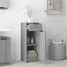 vidaXL Ντουλάπι Μπάνιου Γκρι Sonoma 32x34x90 εκ. Επεξεργασμένο Ξύλο