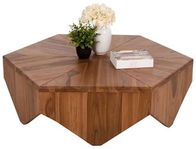 Τραπέζι Σαλονιού Hexagon HM9790 114x99x34cm Από Ξύλο Teak Natural Ξύλο