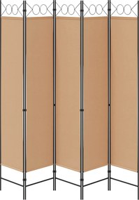 vidaXL 5-Panel Διχοτόμος Μπεζ 200 x 200 cm Ύφασμα