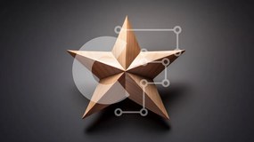 Intra Συλλεκτικό Ξύλινο Παζλ Plywood  4mm - Ξύλινο στολίδι σε σχήμα αστεριού σε μαύρο φόντο Σε Ξύλινο Κουτί - Διαστάσεις: 10x10 cm – 25 κομμάτια