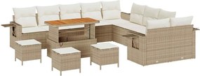 vidaXL Σετ Καναπέ Κήπου 14 pcs Μπεζ συνθετικό ρατάν