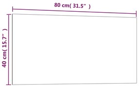 Πίνακας Επιτοίχιος Μαγνητικός Μαύρος 80 x 40 εκ. Ψημένο Γυαλί - Μαύρο