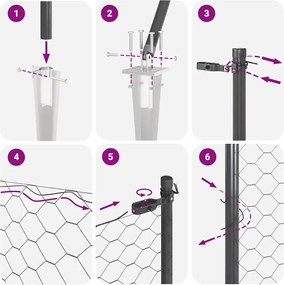 vidaXL Στύλος Περιφράξεων Γκρι 100 x 0,5 μ (25 mm πλέγμα)