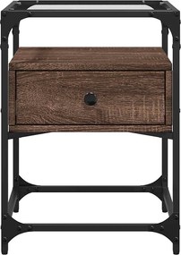 vidaXL Κομοδίνο Καφέ Δρυς 40x40x55 εκ. από Επεξεργασμένο Ξύλο