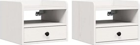 vidaXL Κομοδίνο 2 pcs Λευκό 38 x 36 x 29,5 εκ Μασίφ ξύλο πεύκου