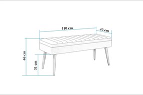 Ταμπουρέ Καρυδιά / Ανθρακί VINA 110x40x46
