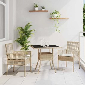 vidaXL Σετ κήπου  3 τεμαχίων σε μπεζ πολυραττάν