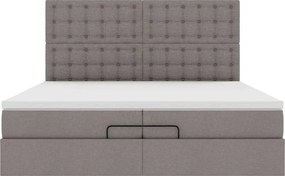 vidaXL Οθωμανικό κρεβάτι με στρώματα Taupe 200x200cm ύφασμα