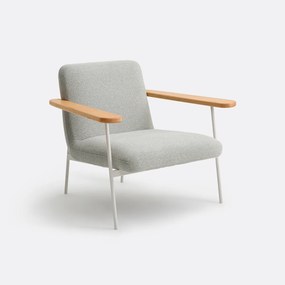 Πολυθρόνα με μπράτσα από μασίφ δρυ και ύφασμα, Lulet