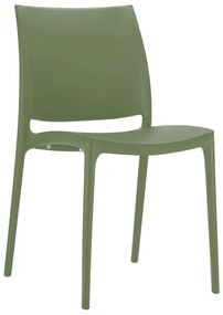 Καρέκλα Στοιβαζόμενη MAYA Olive Green PP 44x50x81cm