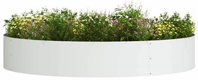 vidaXL Ζαρντινιέρες κήπου 5 pcs Λευκό 120 x 120 x 20 εκ. Ατσάλι