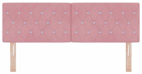 vidaXL Κεφαλάρι LED με φώτα λωρίδας LED Argyle Ροζ 80 cm Βελούδο