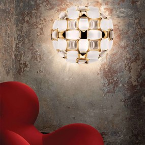 Φωτιστικό Οροφής - Πλαφονιέρα Mida White - Gold Slamp Aluminium, Polypropylene