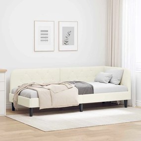 vidaXL Κρεβάτι Γωνίας Κρεμ 80 x 200 cm Βελούδο