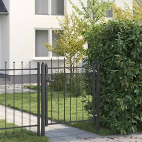 vidaXL Πύλη Φράχτη ASTEN 100 x 100 cm Κλειδώσιμο Μέταλλο Μαύρο
