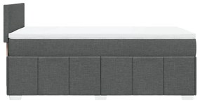 vidaXL Κρεβάτι Boxspring με Στρώμα Σκούρο Γκρι 90x190 εκ. Υφασμάτινο