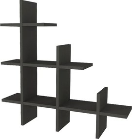 Ραφιέρα τοίχου Juke Megapap χρώμα ανθρακί 81,8x18x80εκ.