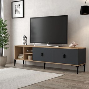 Έπιπλο Τηλεόρασης Sapphire Δρυς / Ανθρακί DEFLO 180x35x18