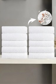Stewehome σετ λευκές πετσέτες χεριών από 100% βαμβάκι Λευκό 50x90 cm