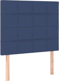 vidaXL Κρεβάτι Boxspring με Στρώμα Μπλε 90x200 εκ.Υφασμάτινο