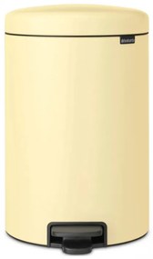 Κάδος απορριμμάτων με πεντάλ Brabantia NewIcon 649044, 20 l, Ομαλό κλείσιμο, Αντιολισθητική βάση, Κίτρινο