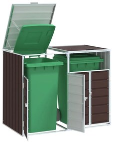 vidaXL Πλαίσιο Κάδων Απορριμμάτων Διπλό Κάδοι 144x81x113 εκ. Ατσάλι