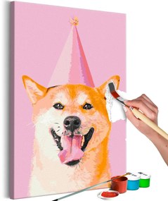 Ζωγραφική με αριθμούς χαρούμενος σκύλος - 40x60